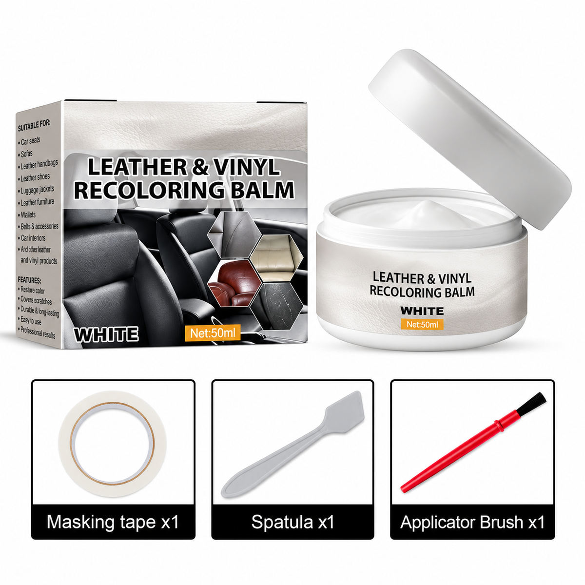 Leather Repair Paste – Fills scratches & scuffs, restores texture.