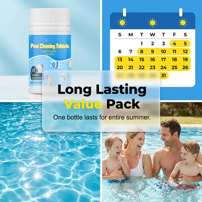 Crystal Clear Pool Cleaner Long-Lasting Cleaning Tablets